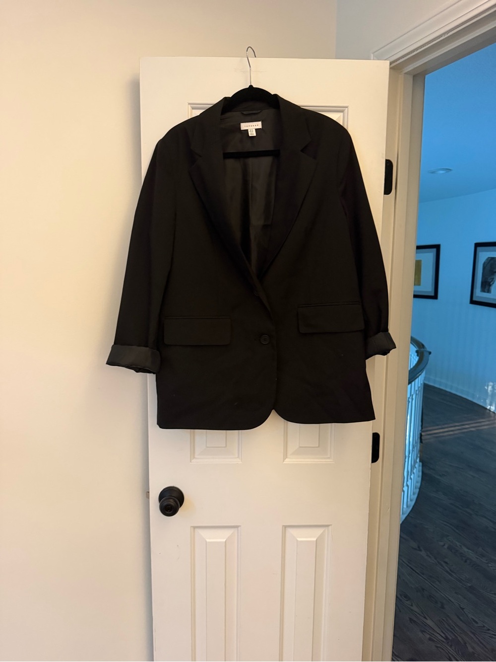 Topshop Black Single-Button Blazer